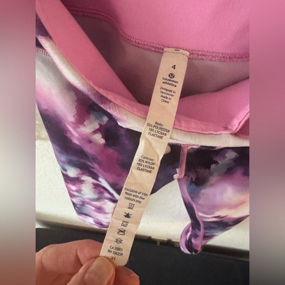 Lululemon Purple Watercolor Capri Leggings - Picture 7 of 8